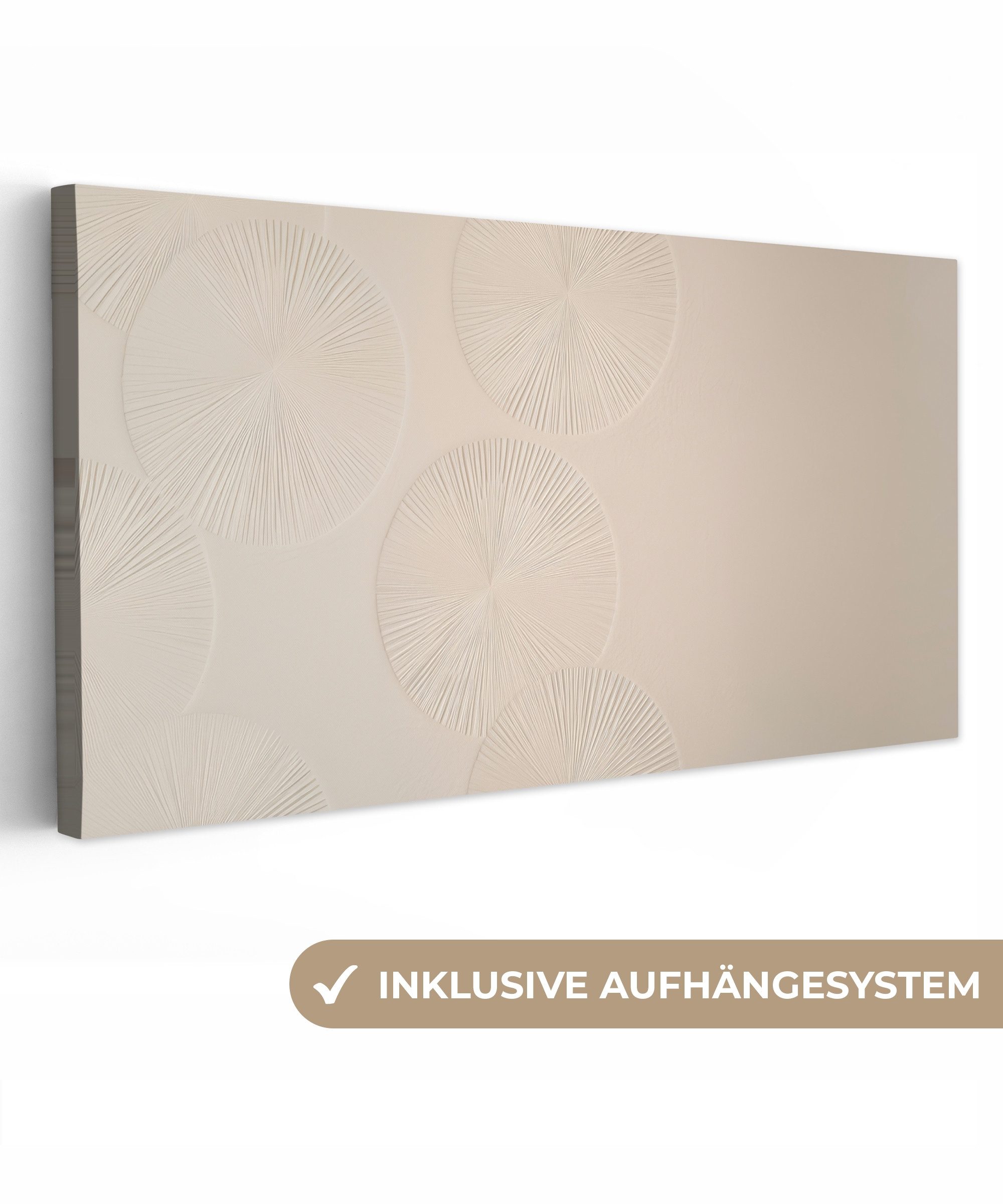 OneMillionCanvasses® Leinwandbild Panorama Japandi - Beige günstig online kaufen