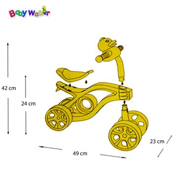 MalPlay Laufrad KINDER LAUFRAD BALANCE FAHRRAD 4 RÄDER ROLER 13,5 cm Zoll, - 4 Räder für Kinder ab 3 Jahren