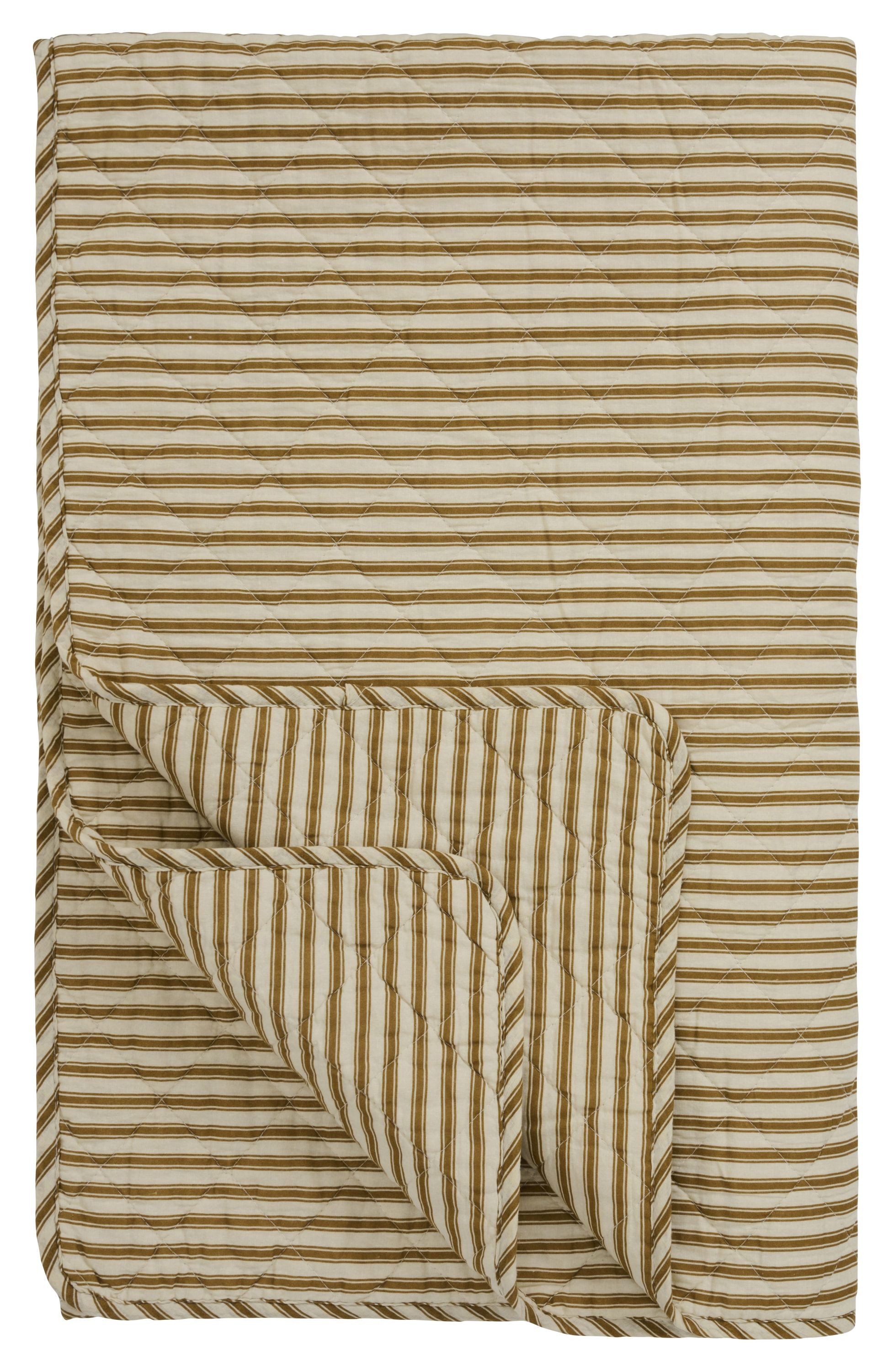 Ib Laursen Tagesdecke Ib Laursen - Decke Quilt Wohndecke 130x180cm Sand Ocker Grün