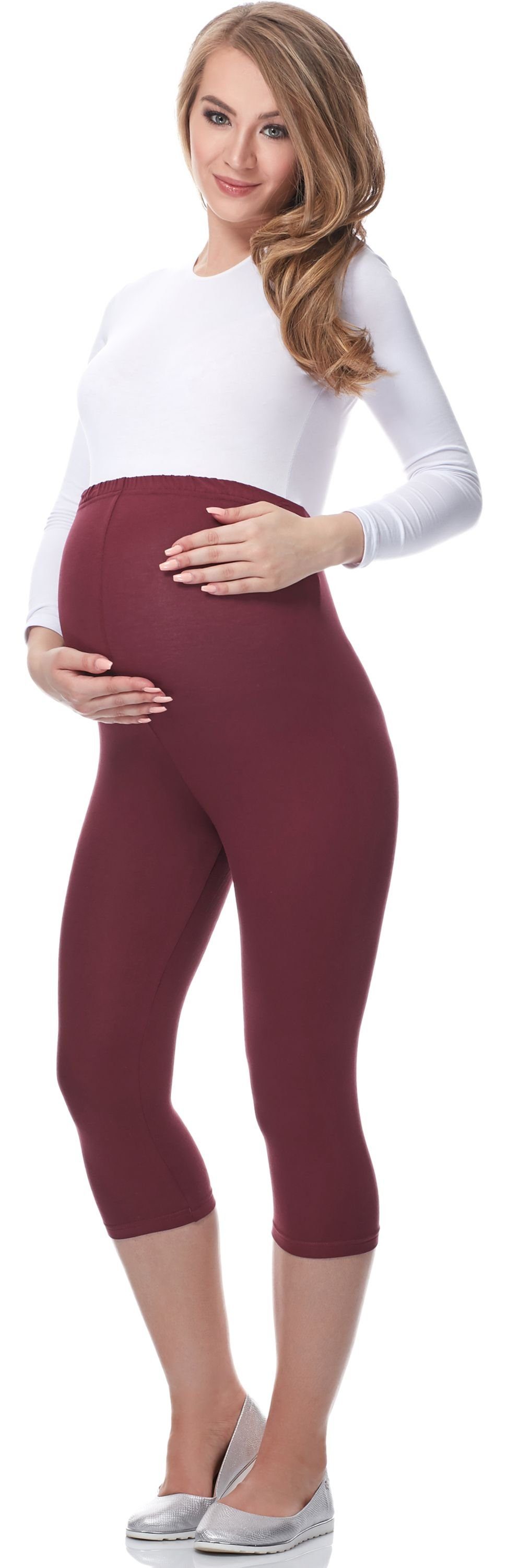 Be Mammy Umstandsleggings Damen 3/4 Capri Schwangerschafts Hosen (1-tlg) aus Viskose