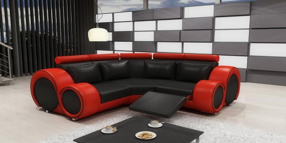 JVmoebel Ecksofa Elegantes Ledersofa mit USB-Anschlüssen und modernem Design, Made in Europa