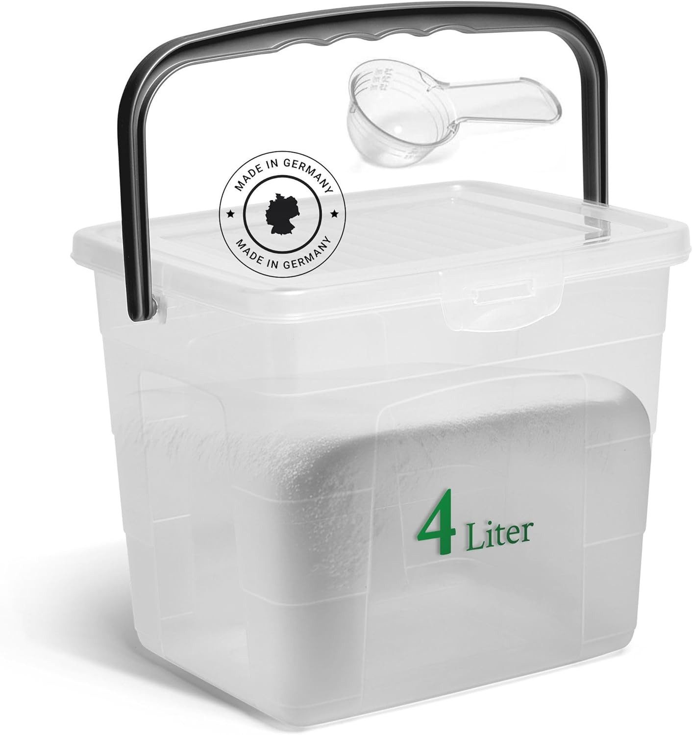 Novaliv Aufbewahrungsbox 30548-30951-1x (1 St), Novaliv Waschmittelbox mit Deckel 4 Liter Transparent und Dosierlöffel