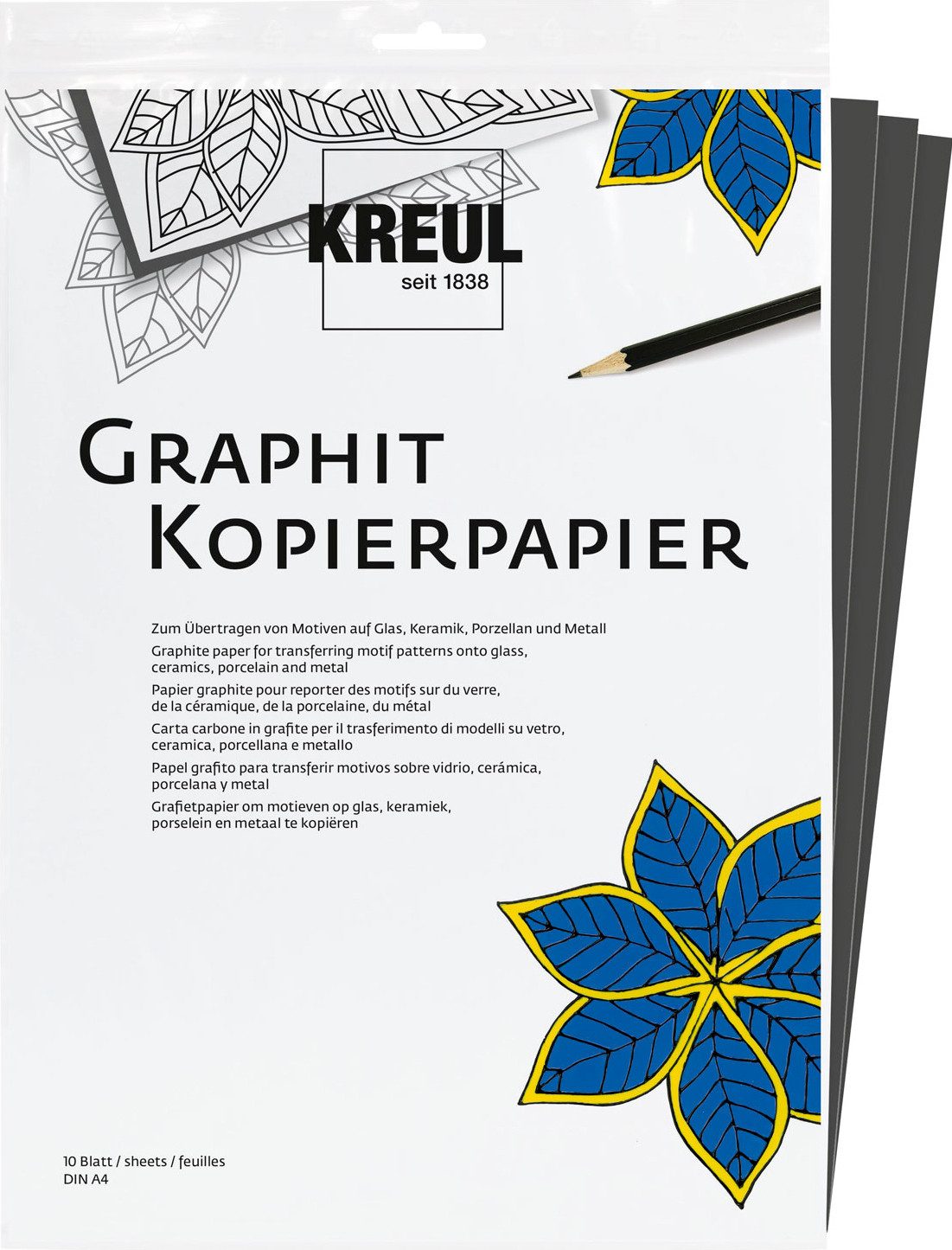 Kreul Bastelfarbe Graphitpapier, 10 Stück