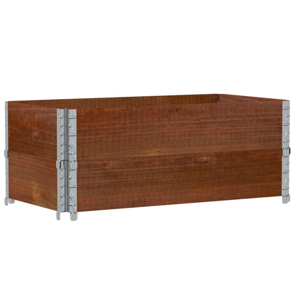 vidaXL Palettenbett Paletten-Aufsatzrahmen 2 Stk. Braun 100x50 cm Massivholz Kiefer (2-tlg)