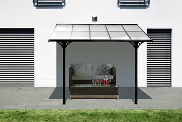 WESTMANN Terrassendach Bruce, BxT: 313x300 cm, Bedachung Doppelstegplatten, Rahmen aus pulverbeschichtetem Aluminium, schwarz