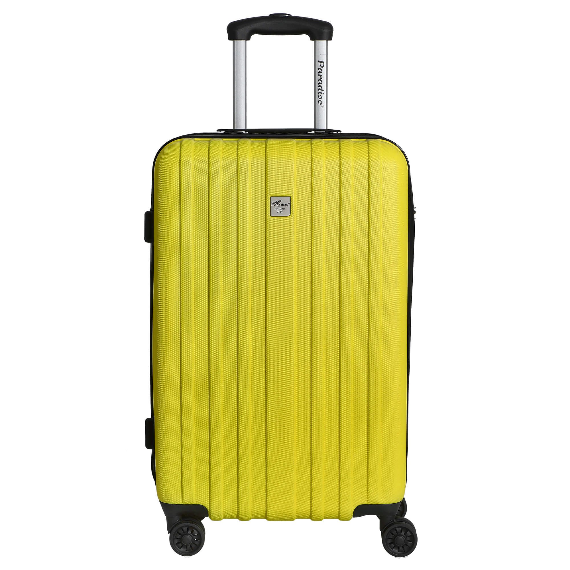 CHECK.IN® Koffer Aurora - 4-Rollen-Trolley 67 cm (zitronengelb), 4 Rollen Rollen
