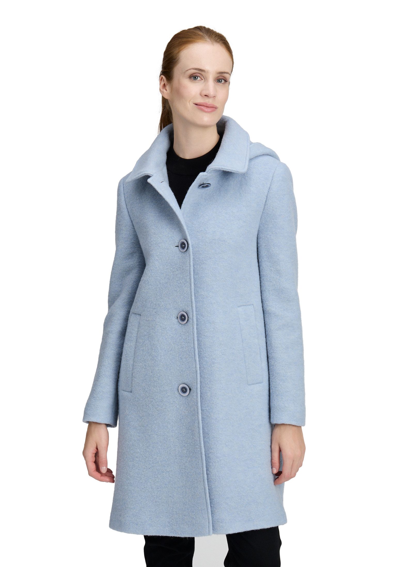 Betty Barclay Wolljacke Damen Wollmantel mit abnehmbarer Kapuze günstig online kaufen