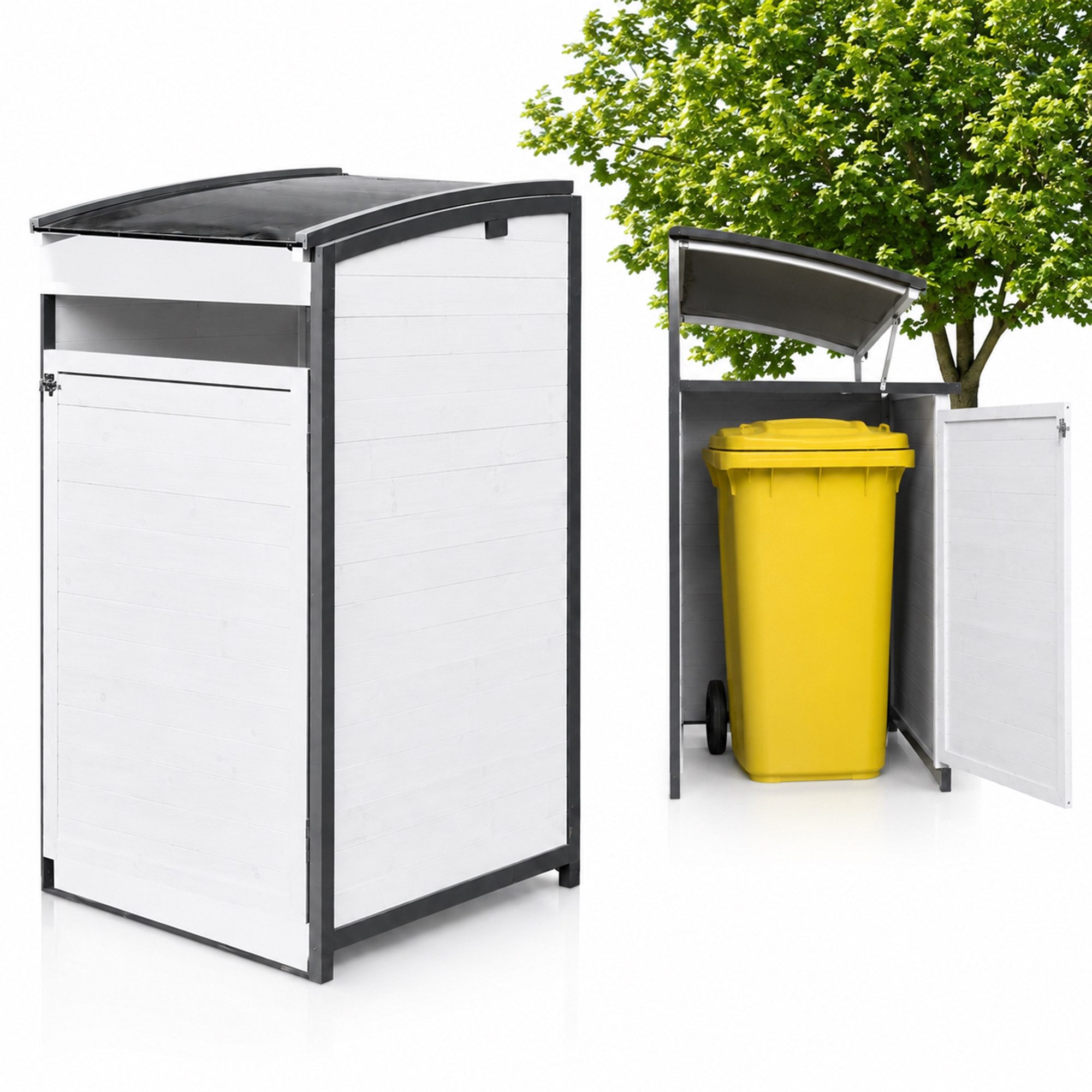 Mucola Mülltonnenbox Mülltonnenbox Anbaubox Mülltonnenverkleidung Mülltonne 240L Gartenbox (Stück, 1 St., Anbaubox), 240 L