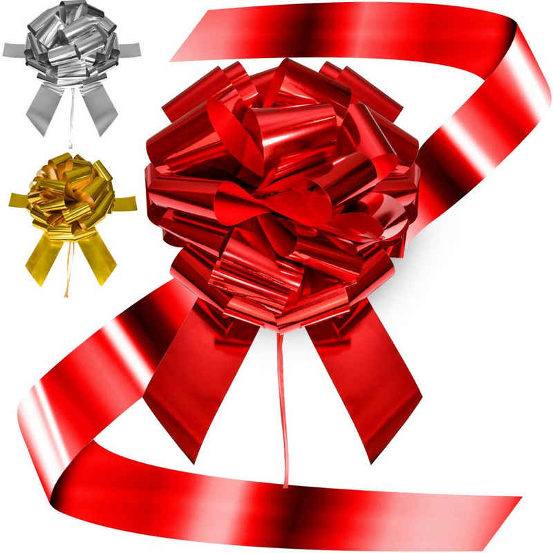 Praknu Weihnachtsbaumschleife Praknu Große Geschenkschleife Rot XXL, Wiederverwendbar, schneller Aufbau, leicht