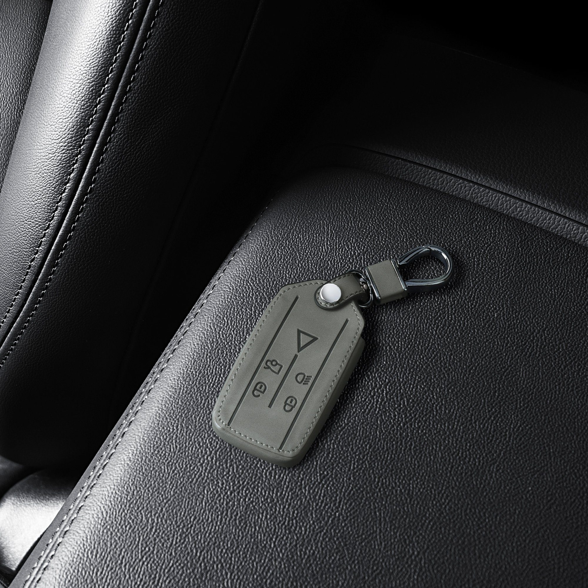 Kunstleder - Schutzhülle Schlüsselhülle Autoschlüssel Nubuklederoptik kwmobile für Jaguar, Schlüsseltasche Hülle Cover