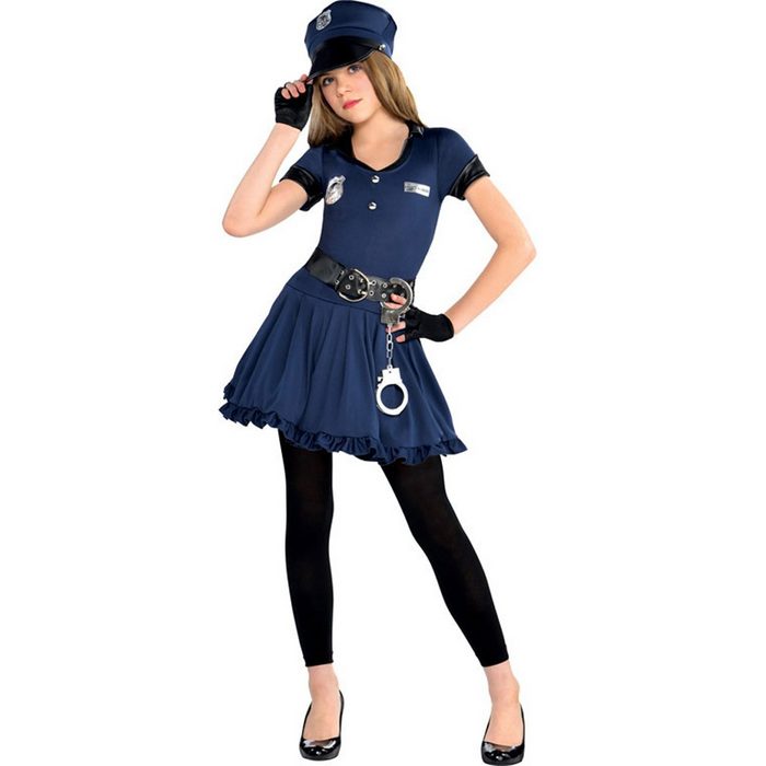 Amscan Kostüm Polizistin Kostüm 'Cutie Cop' für Mädchen - Blau S