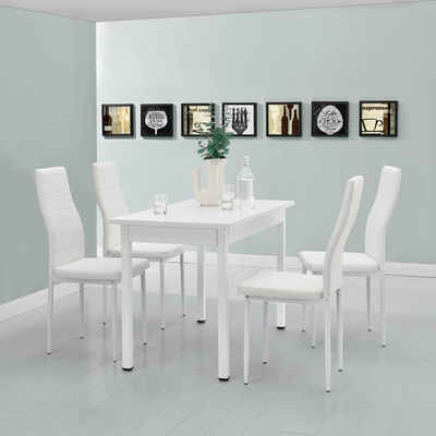 en.casa Esstisch, Moderner Küchentisch »Den Haag« 120x60cm in weiß