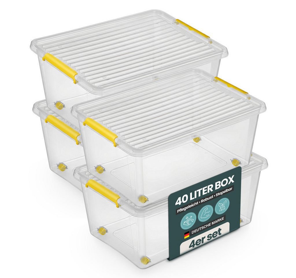 KreLeo Aufbewahrungsbox 'Simple Store', in Transparent, rollbar, BPA-frei Set/Größe wählbar) (4 St)