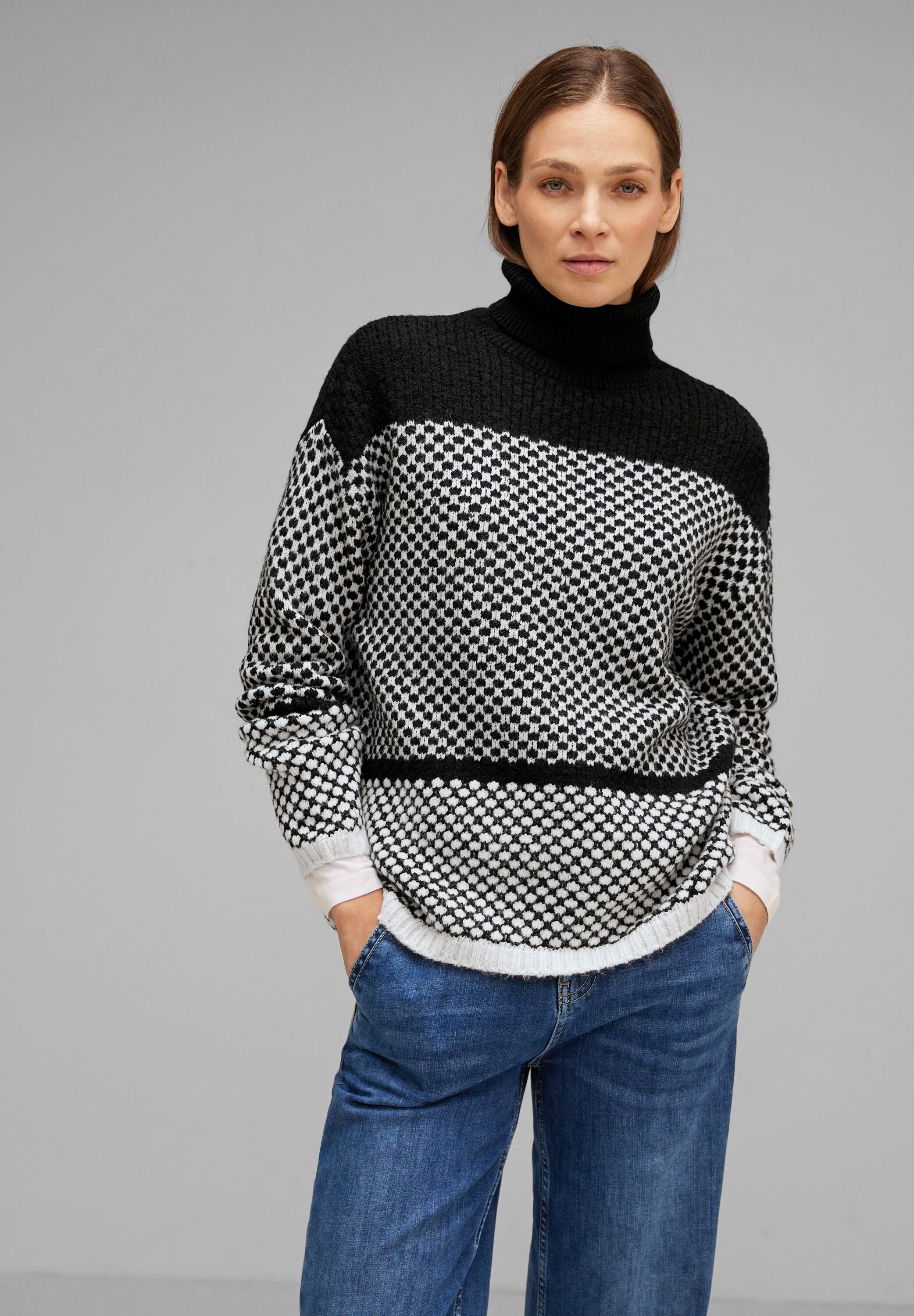 STREET ONE Rollkragenpullover mit Muster