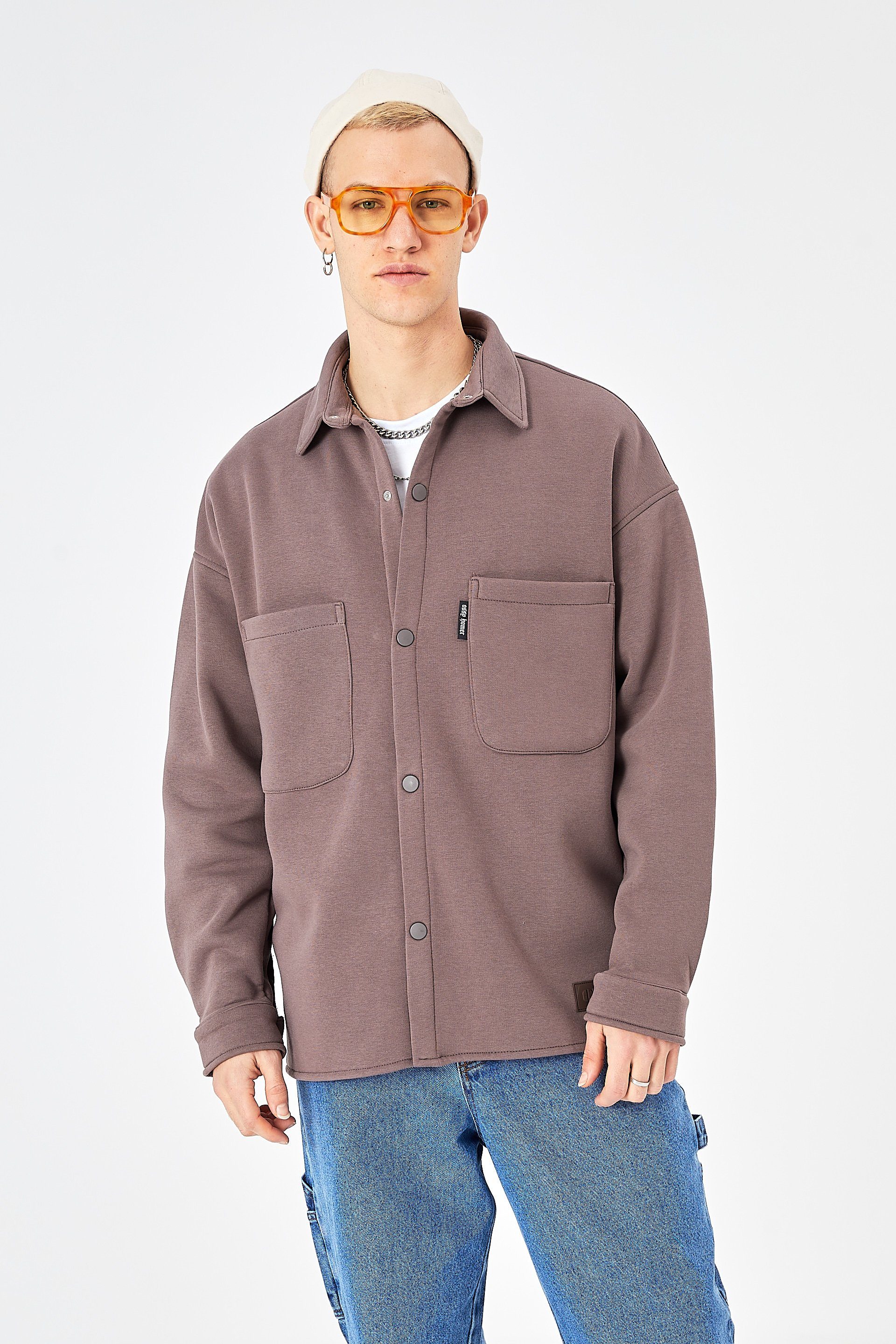Hemdjacke aus Baumwolle in Oversize Fit Übergangsjacke