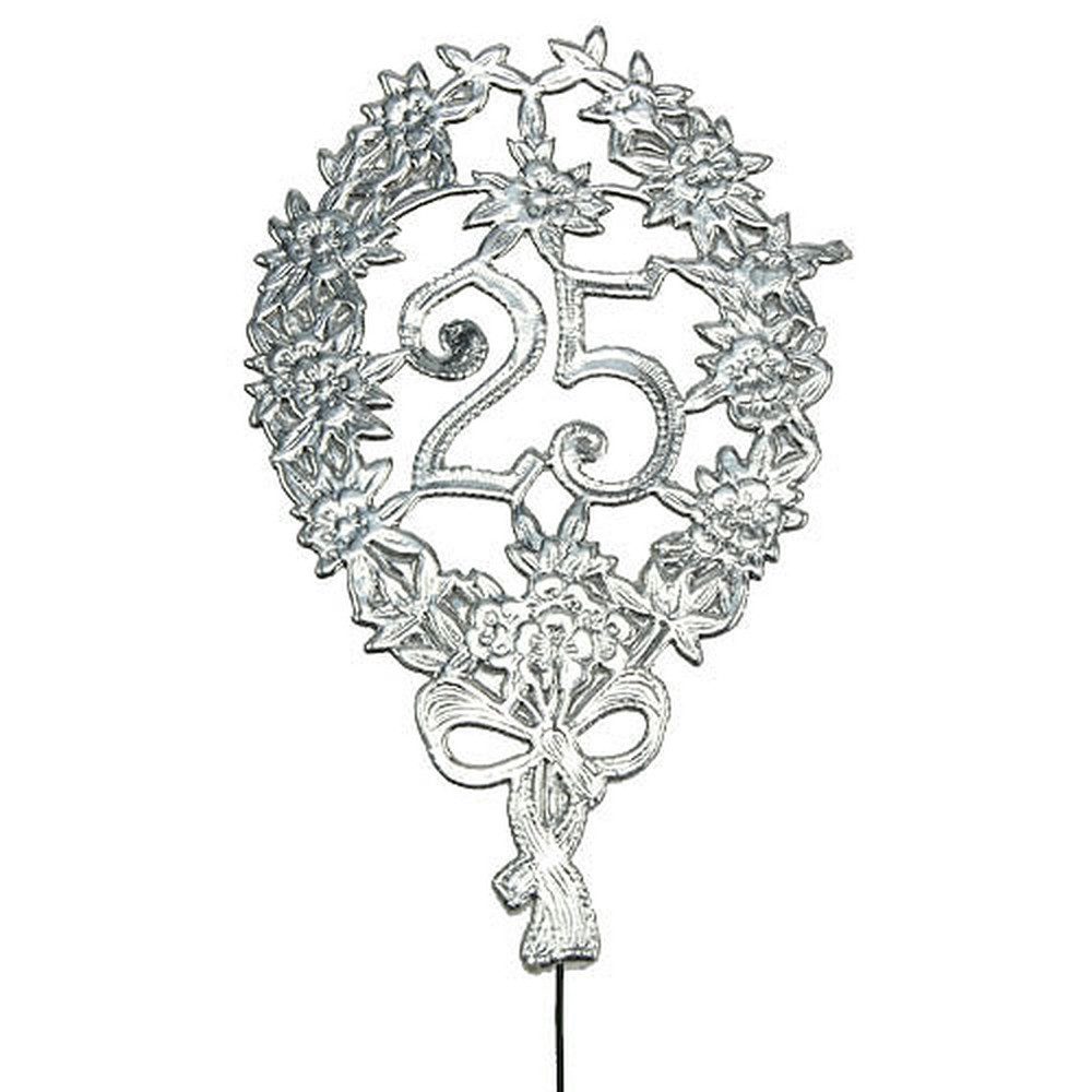 Viana Jubiläumskarte Jubiläumszahl 25 Silber 8cm, Silberhochzeit Deko, Hochzeitsgirlande