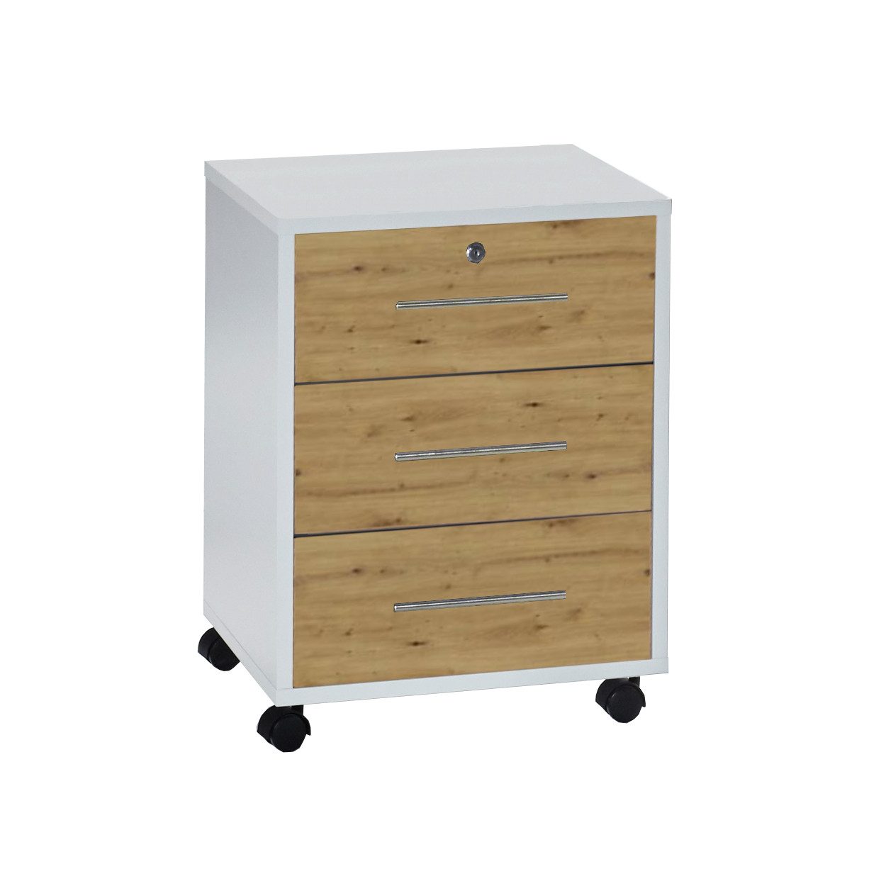 BMG Möbel Rollcontainer Office Edition, abschließbar, auf Rollen, strapazierfähig, Made in Germany