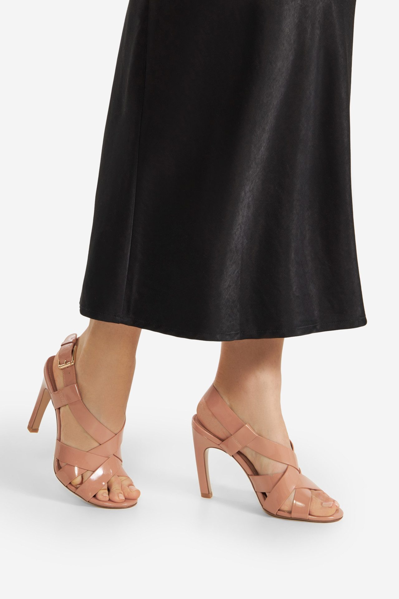 GINO ROSSI Gino Rossi AMEY‑V1883‑05 – Damen-Sandaletten aus Lackleder Beige Sandale Lackleder, elegant, hoher Absatz