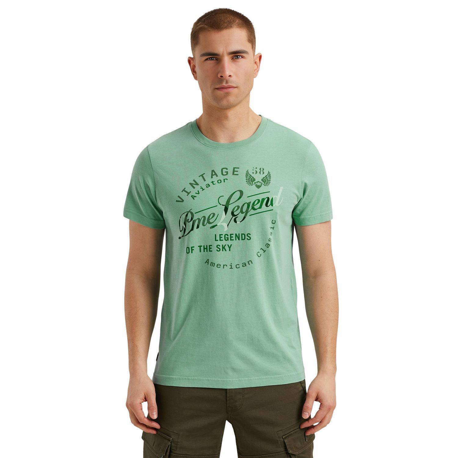 PME LEGEND T-Shirt SHORT SLEEVE R-NECK SINGLE JERSEY PLAY (1-tlg) mit Stretch