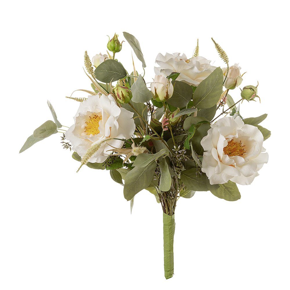 Kunstpflanze FINK Kunstblumenstrauß Nia - creme-grün-weiß - H. 60cm x B. 40cm x D. 40cm, Fink | Kunstpflanzen