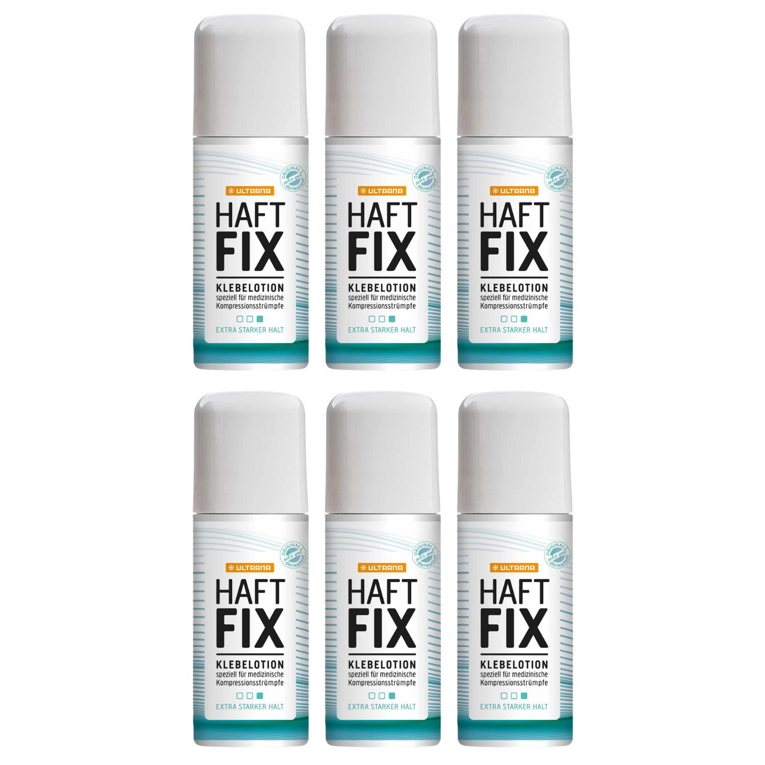 ULTRANA Textilkleber Ultrana HaftFIX Hautkleber Roll-on 6 x 60 ml