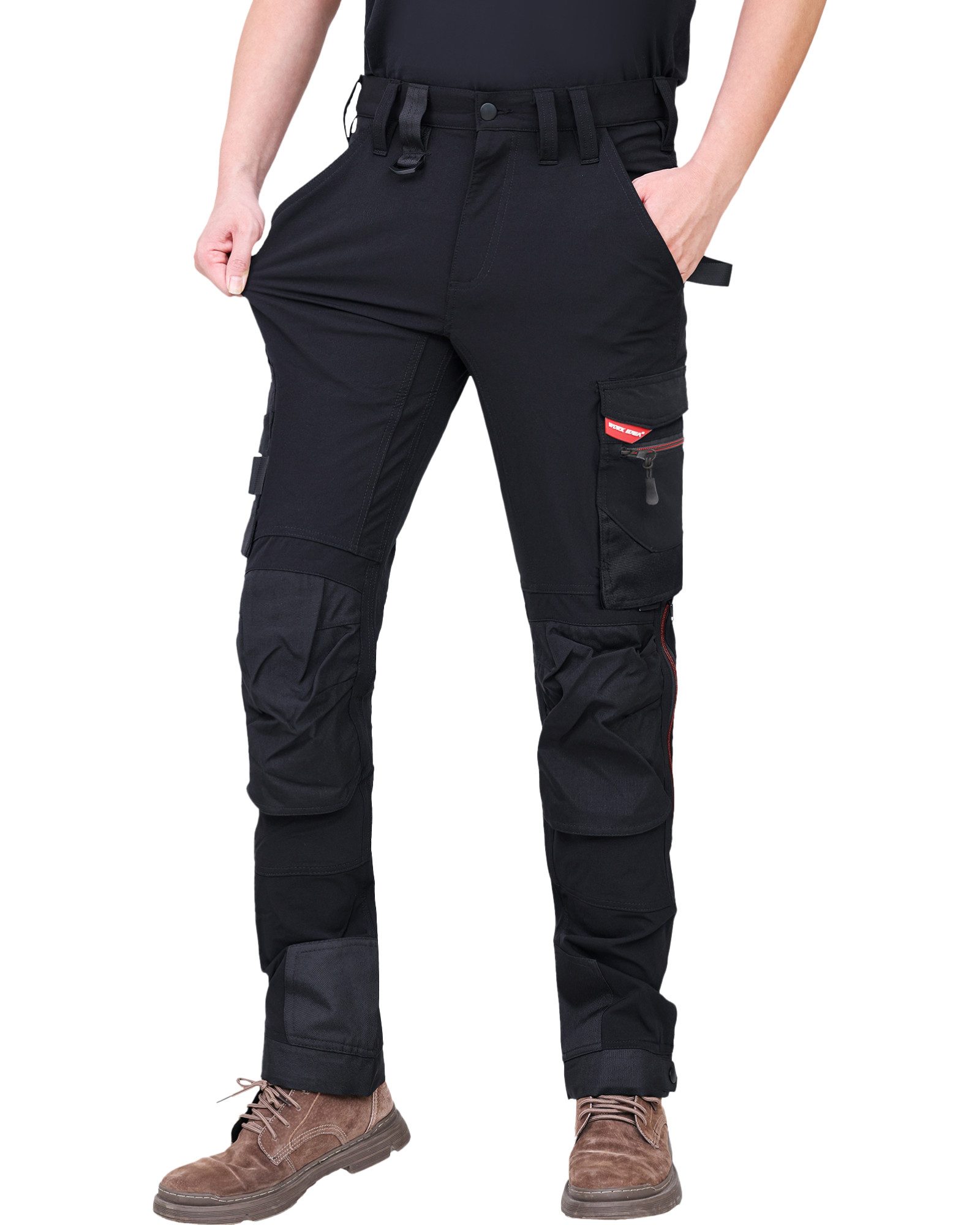 WORK IDEA Arbeitshose Herren Slim-Fit Arbeitshose, belastete Bereiche aus Cordura (1-tlg) strapazierfähige Eleganz für höchste Ansprüche