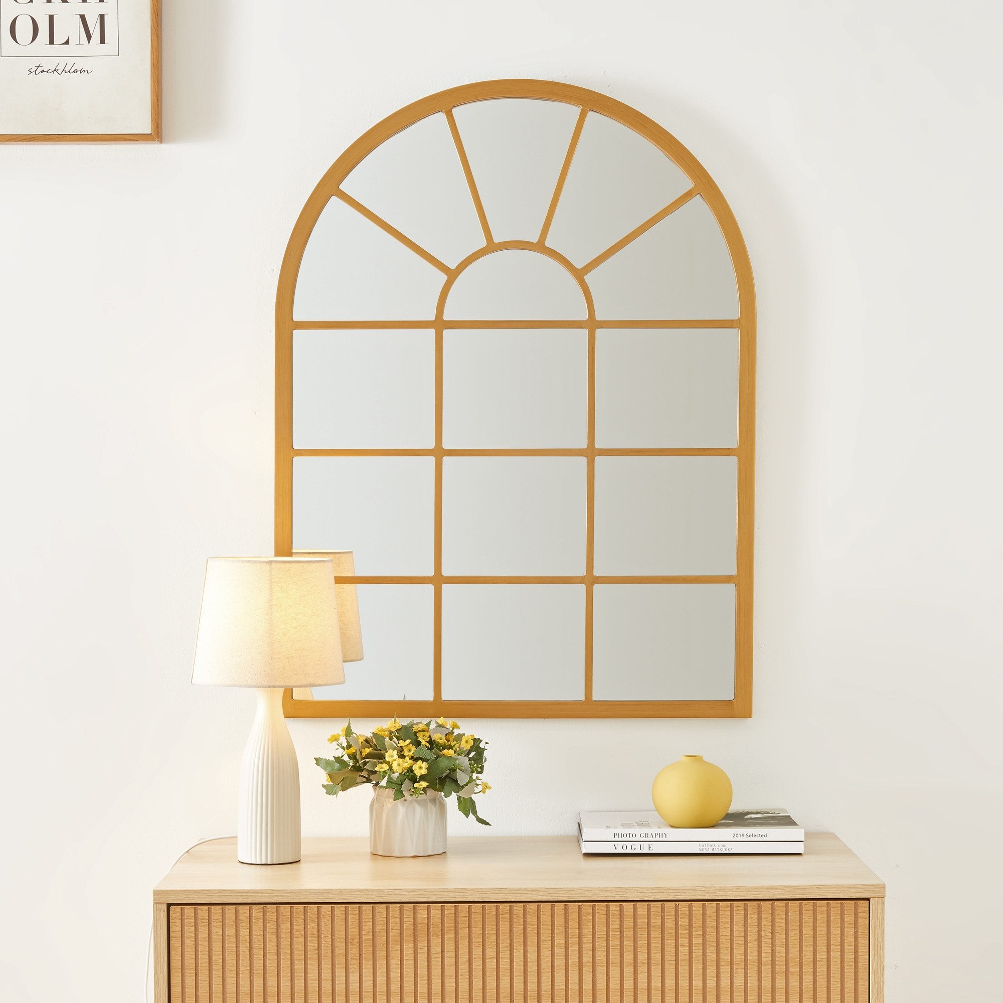 en.casa Wandspiegel, »Villalago« 80 x 60 cm Gold
