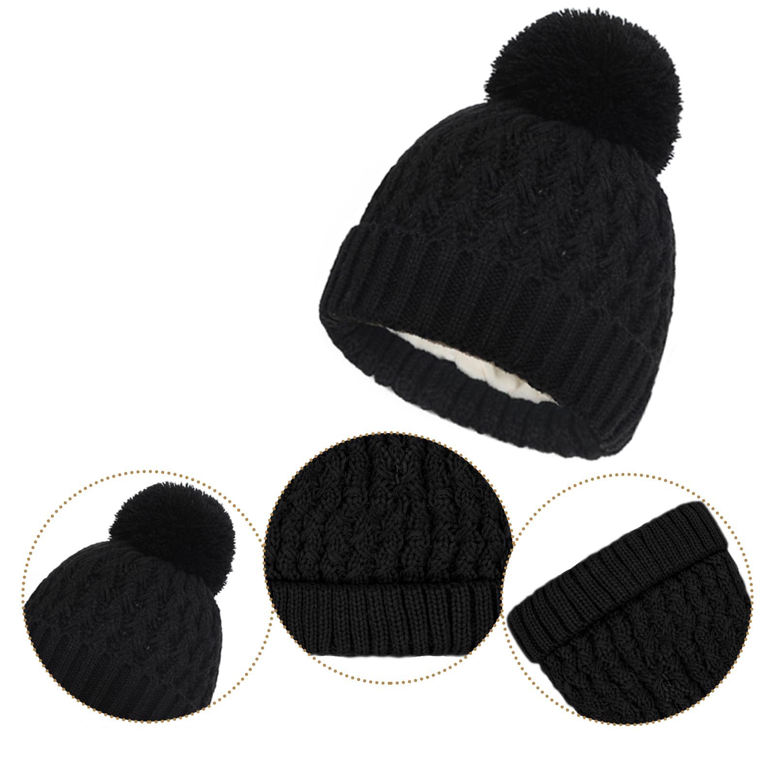 Cachito Mütze & Schal Kinder Wintermütze Schal Handschuhe Set Kindermütze Strickmütze Kinder Mütze Schal Set – Bild 4 von 5