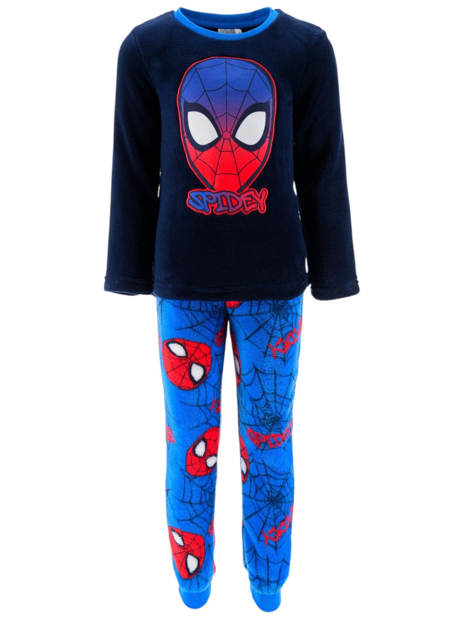 Spiderman Schlafanzug Marvel - Spidey (2 tlg) Kinder Fleece Pyjama langarm Gr. 98 - 128 cm