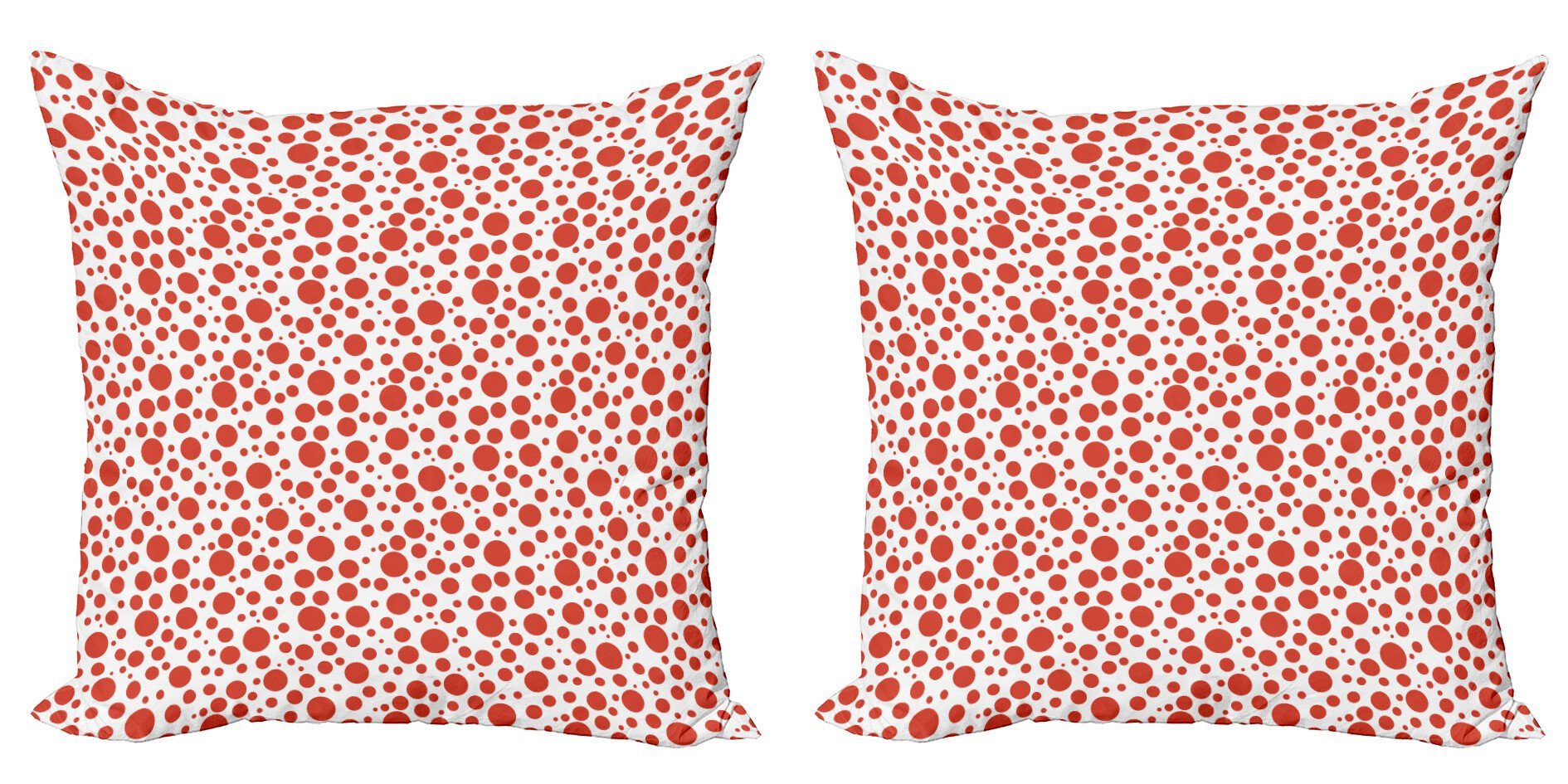 Kissenbezüge Rückseite Accent Dots (2 Polka Abakuhaus Modern Digitaldruck, Stück), auf rot Doppelseitiger weiß