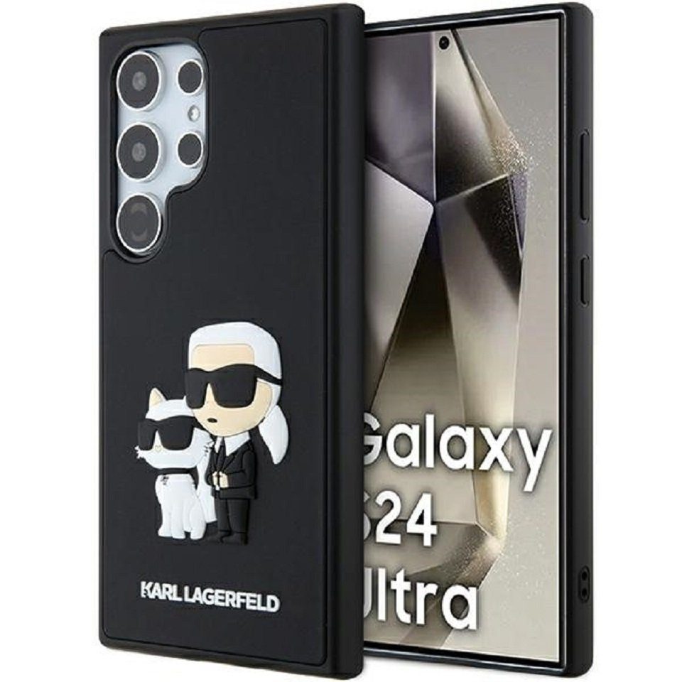 KARL LAGERFELD Handyhülle Case Galaxy S24 Ultra 3D Kunststoff schwarz 6,8 Zoll, Kantenschutz