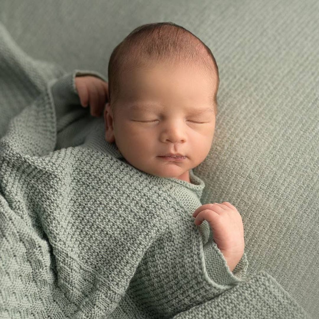 Babydecke Quadratische Strick-Babydecke Kuscheldecke aus Baumwolle, günstig online kaufen