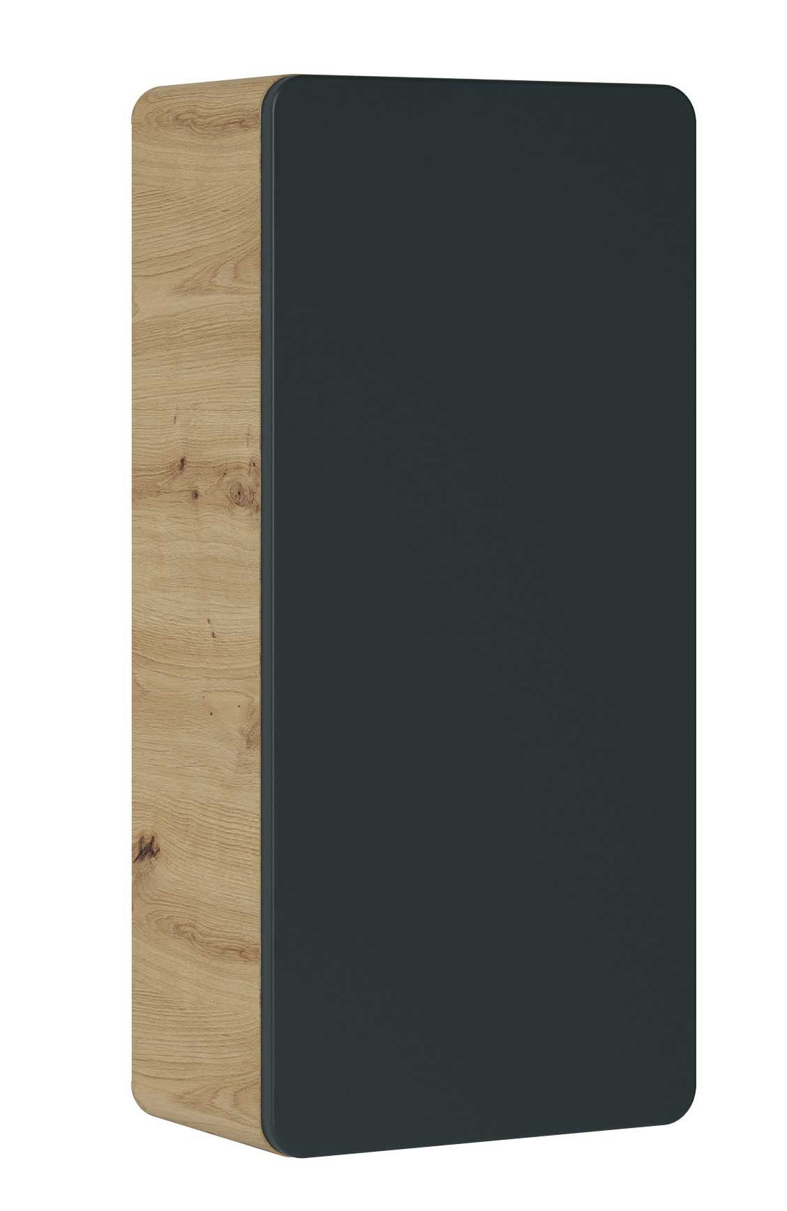 Feldmann-Wohnen Klapphängeschrank Aruba 35x22x75cm Farbe wählbar 1-türig Eiche Craft Gold / schwarz
