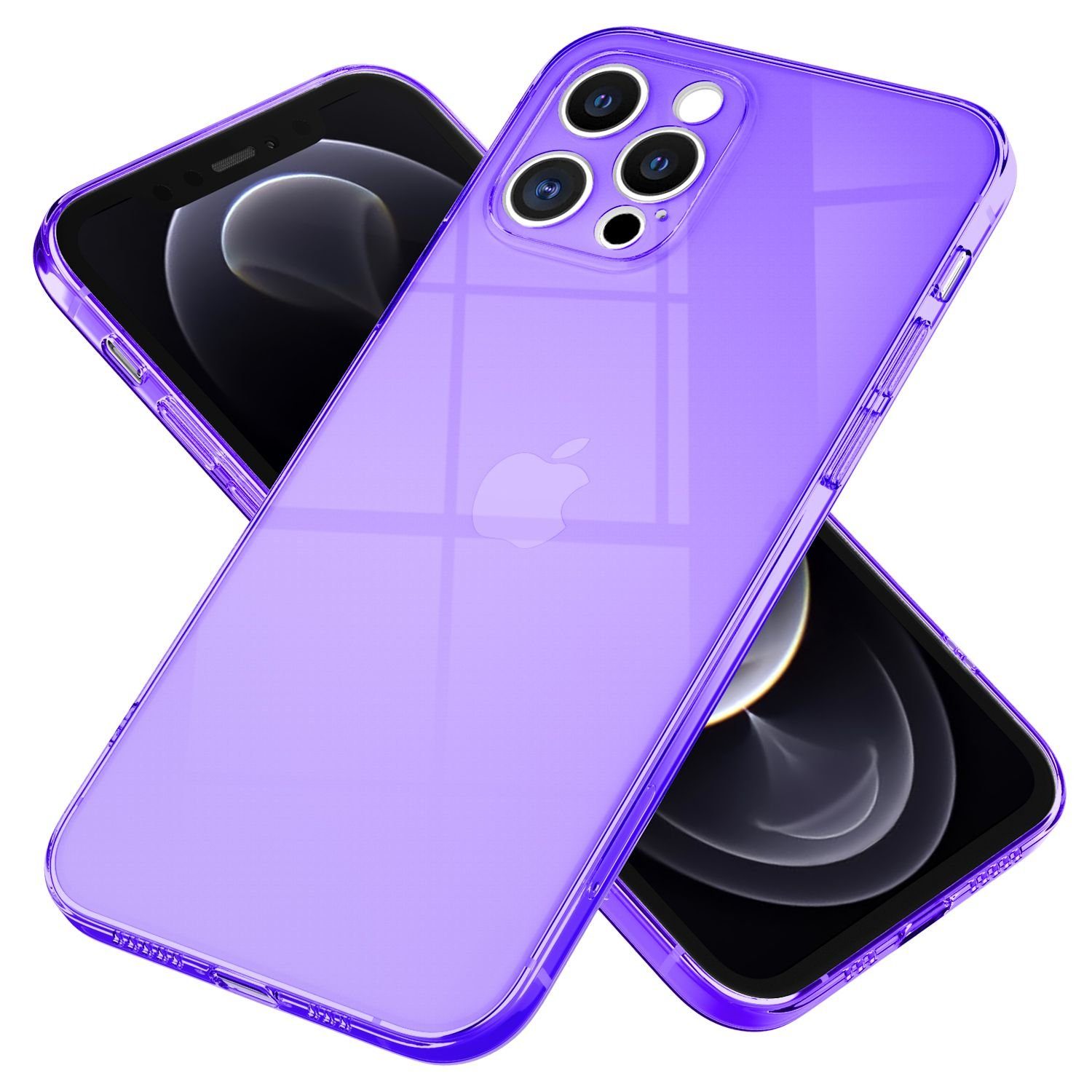 Nalia Backcover Apple iPhone 13 Pro Max 17 cm (6,7 Zoll), Klare Neon Silikon Hülle / Bunt Leuchtend / Durchsichtig / Flexibel