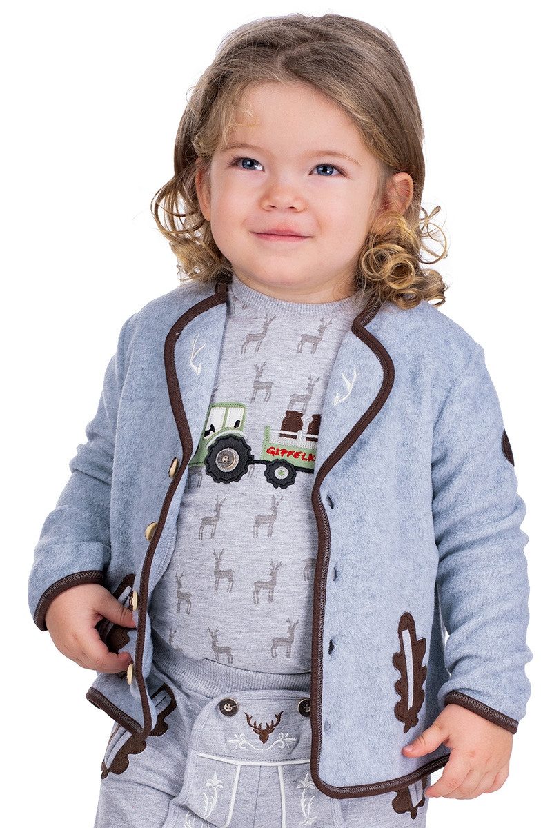 BONDI Trachtenjacke Trachtenjacke Baby/Kleinkind - JANKER/HIRSCHL - hellgrau/braun