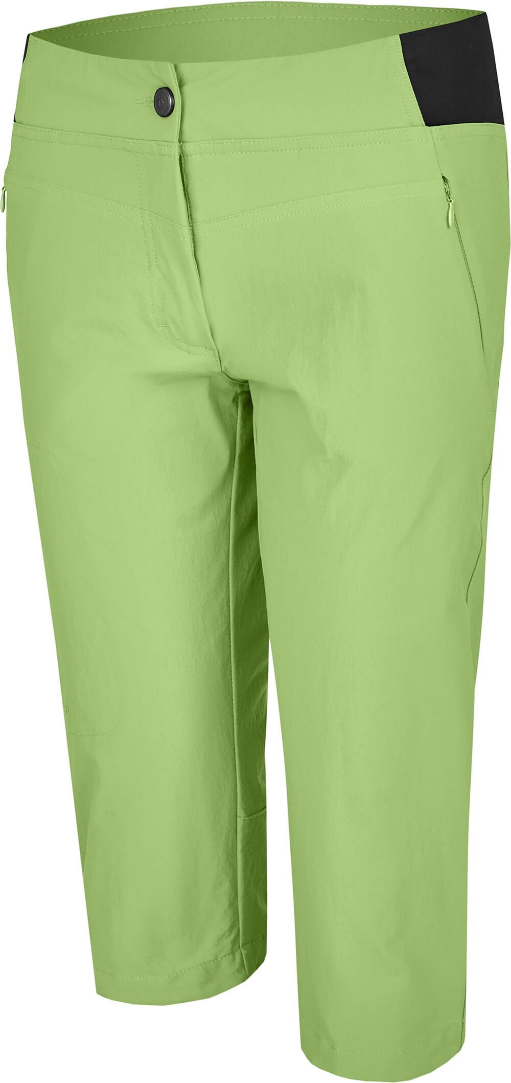 Bergson Outdoorhose AKKA Vario Capri komfortabel, hell 3/4 elastisch, Damen Normalgrößen, sportlich, grün Wanderhose, (slim)