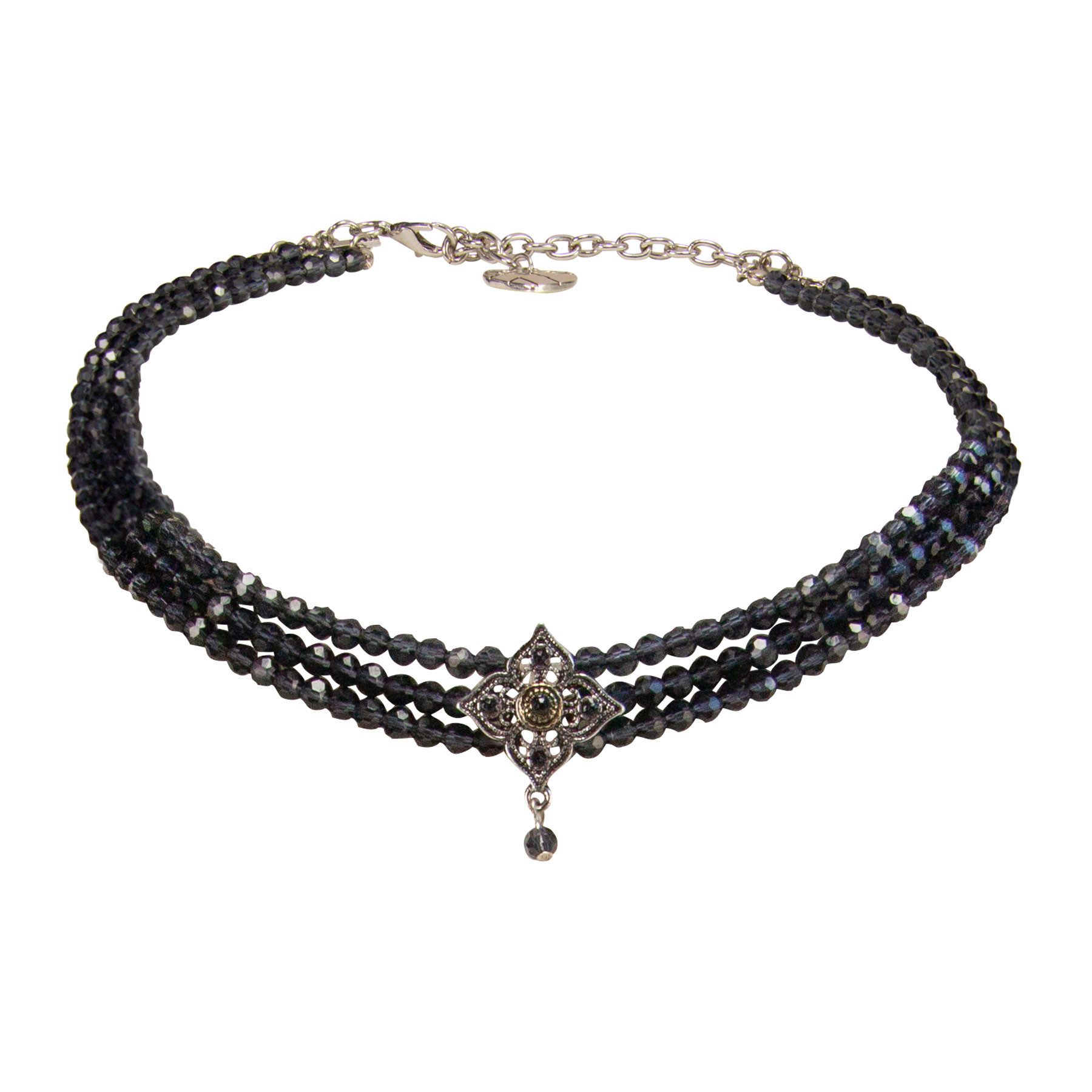 Collier Trachten-Perlen-Kropfkette Louisa (blau)