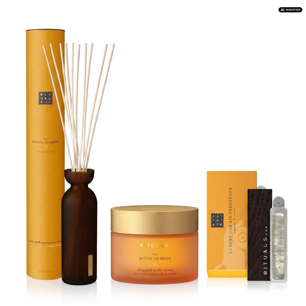 Rituals Duftstäbchen Rituals Mehr Home und Car Duft Pflege Trio (Belebender Mehr-Duft für Zuhause, Körper und Auto)