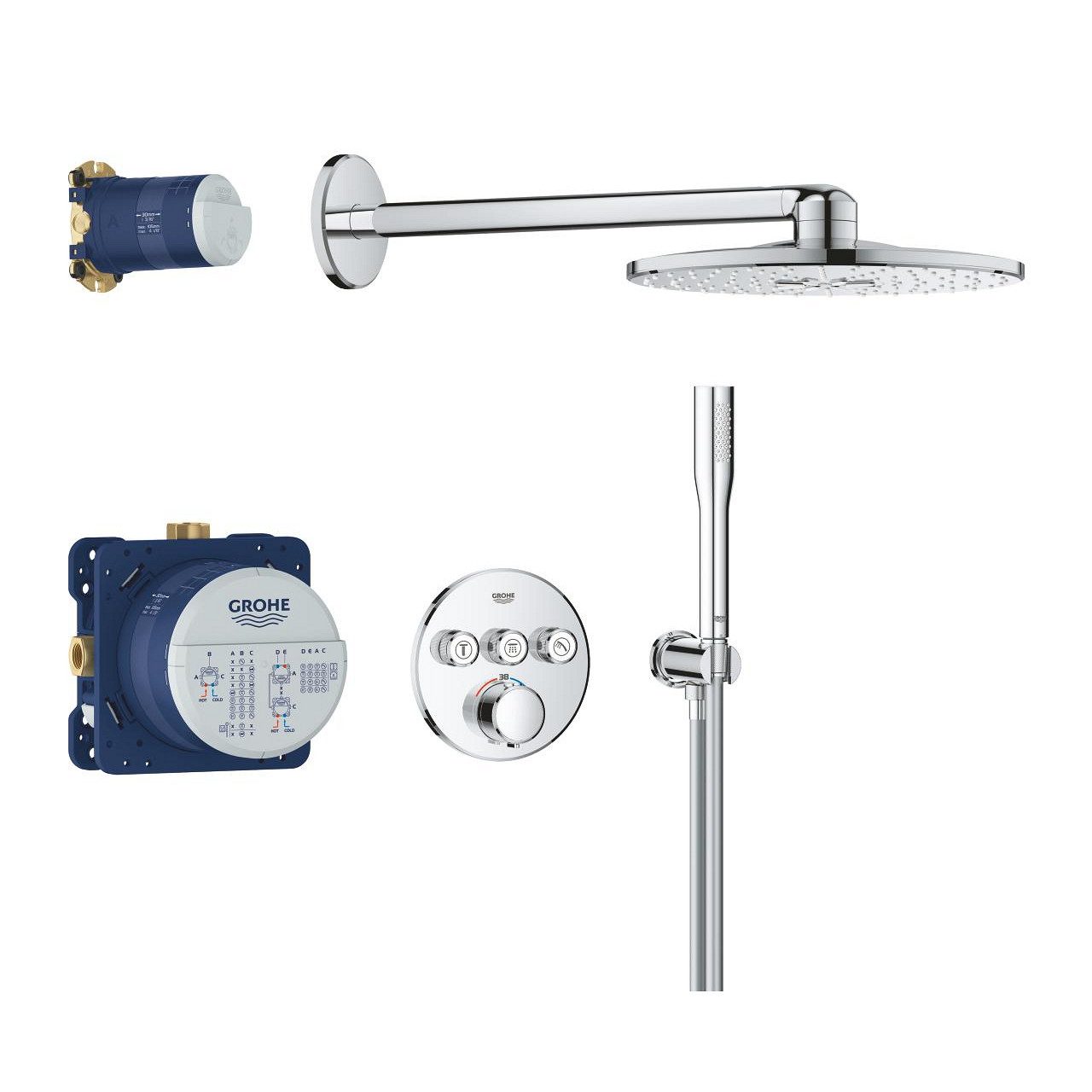 Grohe Duschsystem Precision Smartcontrol Duschsystem, Quickfix, UP, chrom (34874000)