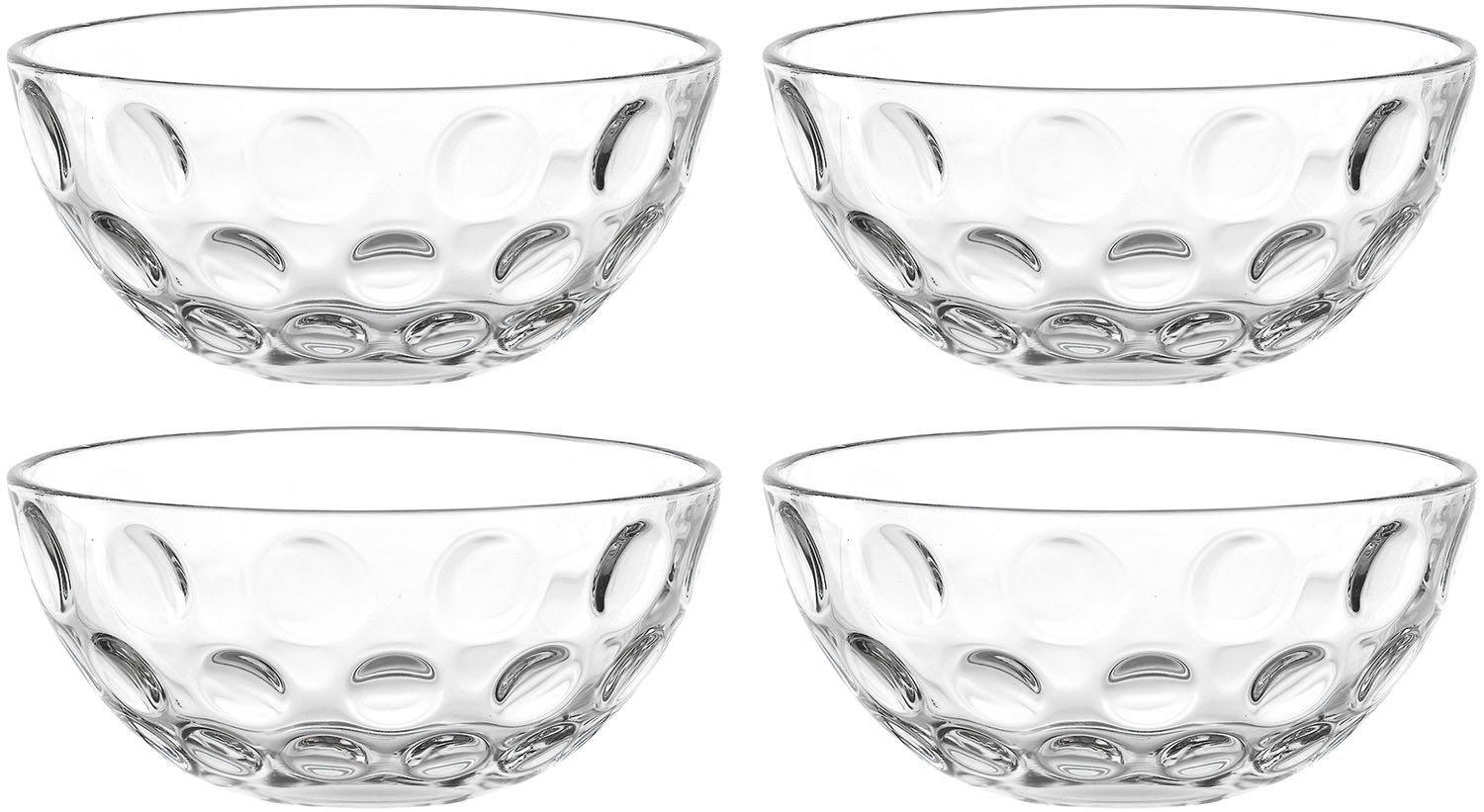 LEONARDO Schale CUCINA OPTIC, 4er-Set, Glas, (Set, 4-tlg), Spülmaschinengeeignet
