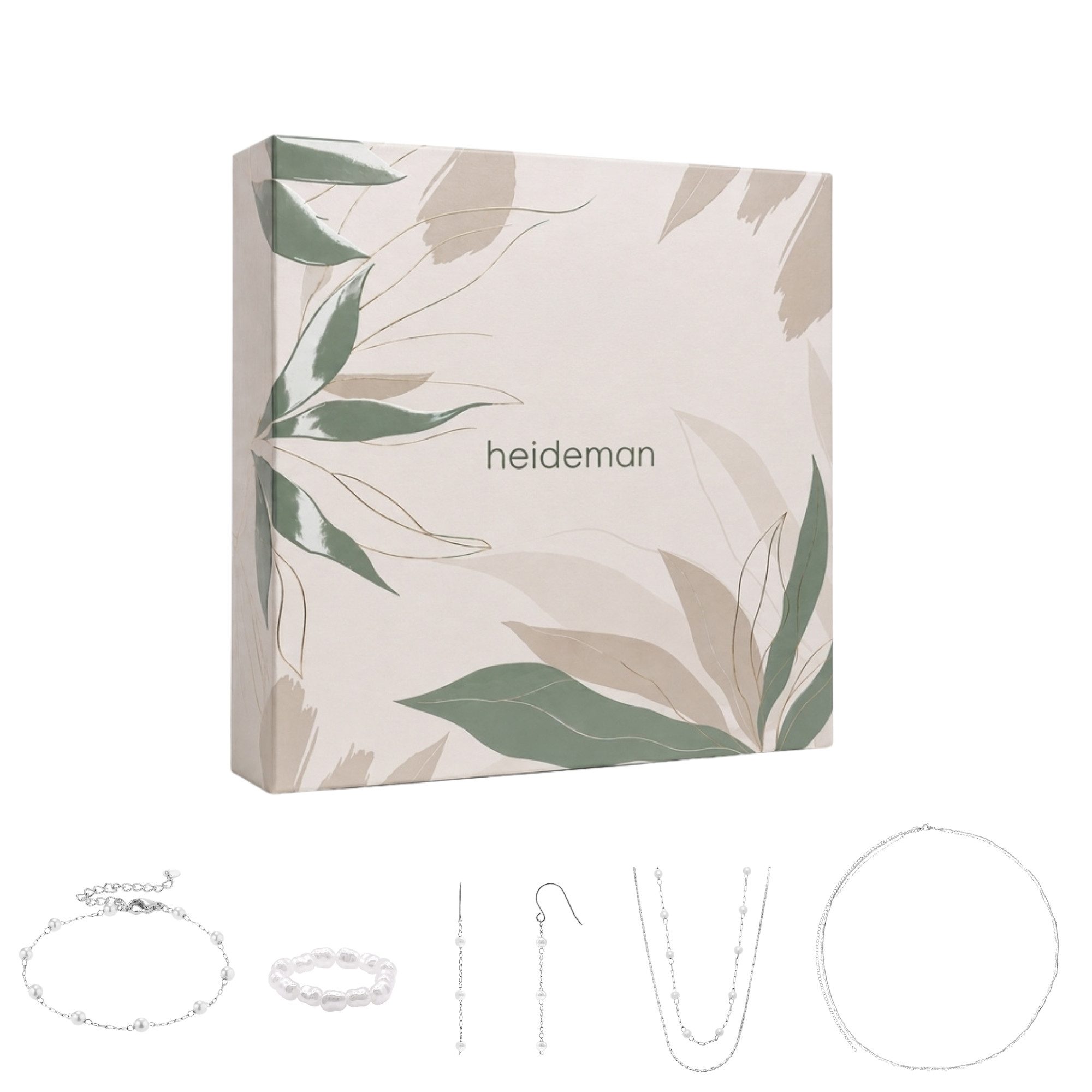 Heideman Schmuck-Adventskalender Summerbox Ibiza silberfarben, Schmuckset mehrteilig Schmuck für Frauen - 5 Schmuckstücke