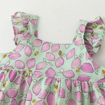 suebidou Midikleid Süßes Sommerkleid Mädchenkleid mit Lemon-Muster Baby/Kleinkind