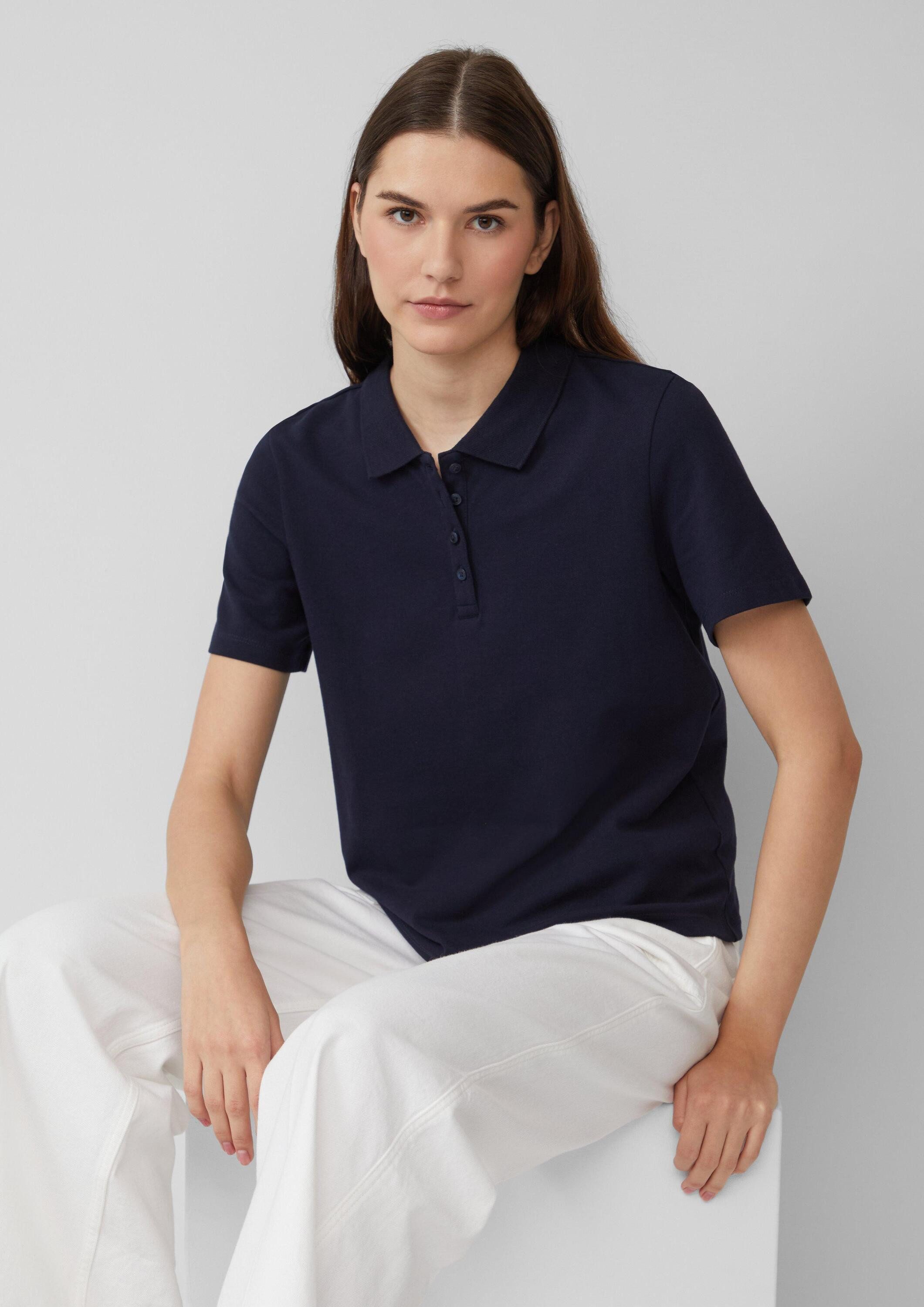 s.Oliver Kurzarmshirt Polo-Shirt Verkürztes Poloshirt aus günstig online kaufen