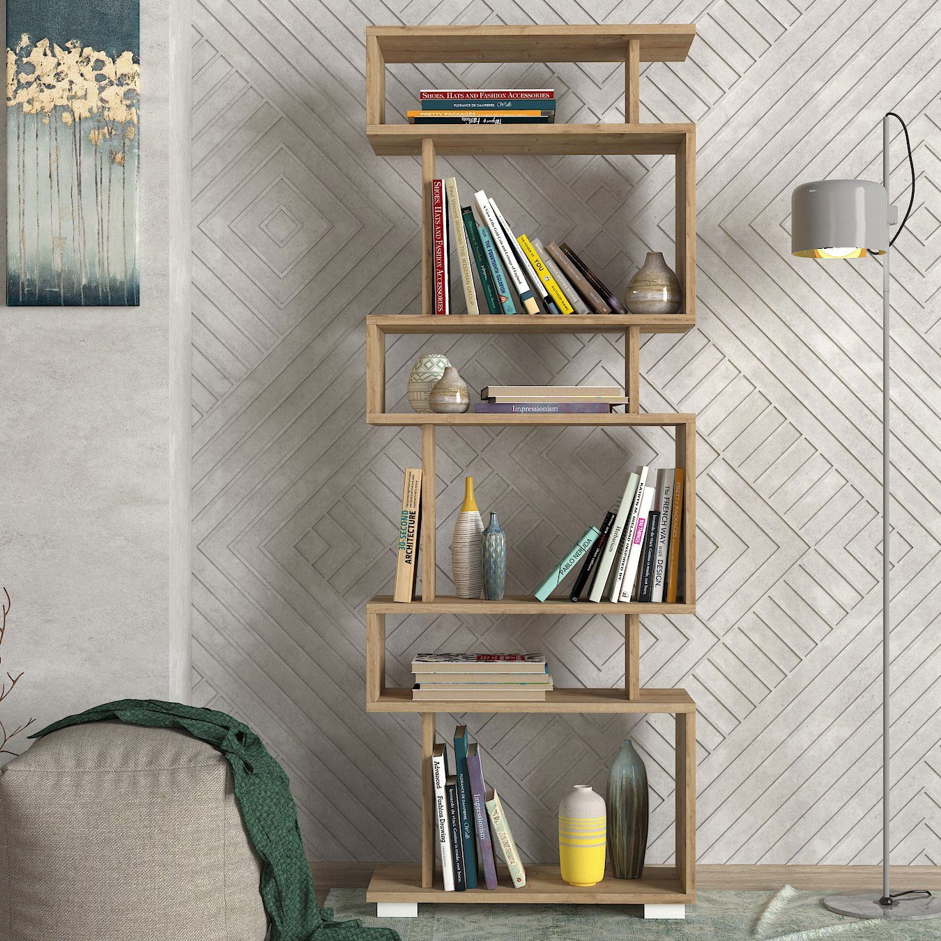 moebel17 Standregal Bücherregal Blok Saphir, mit ausgefallenem Design
