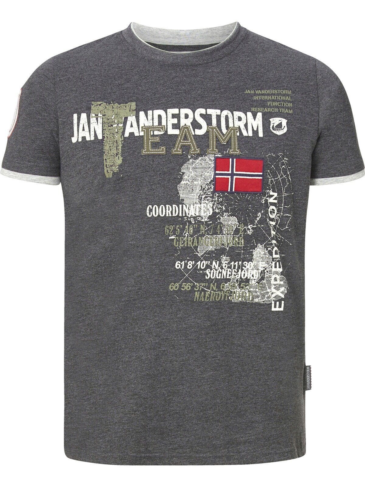 Jan Vanderstorm T-Shirt SÖLVE aus robustem Baumwolljersey – Bild 3 von 5