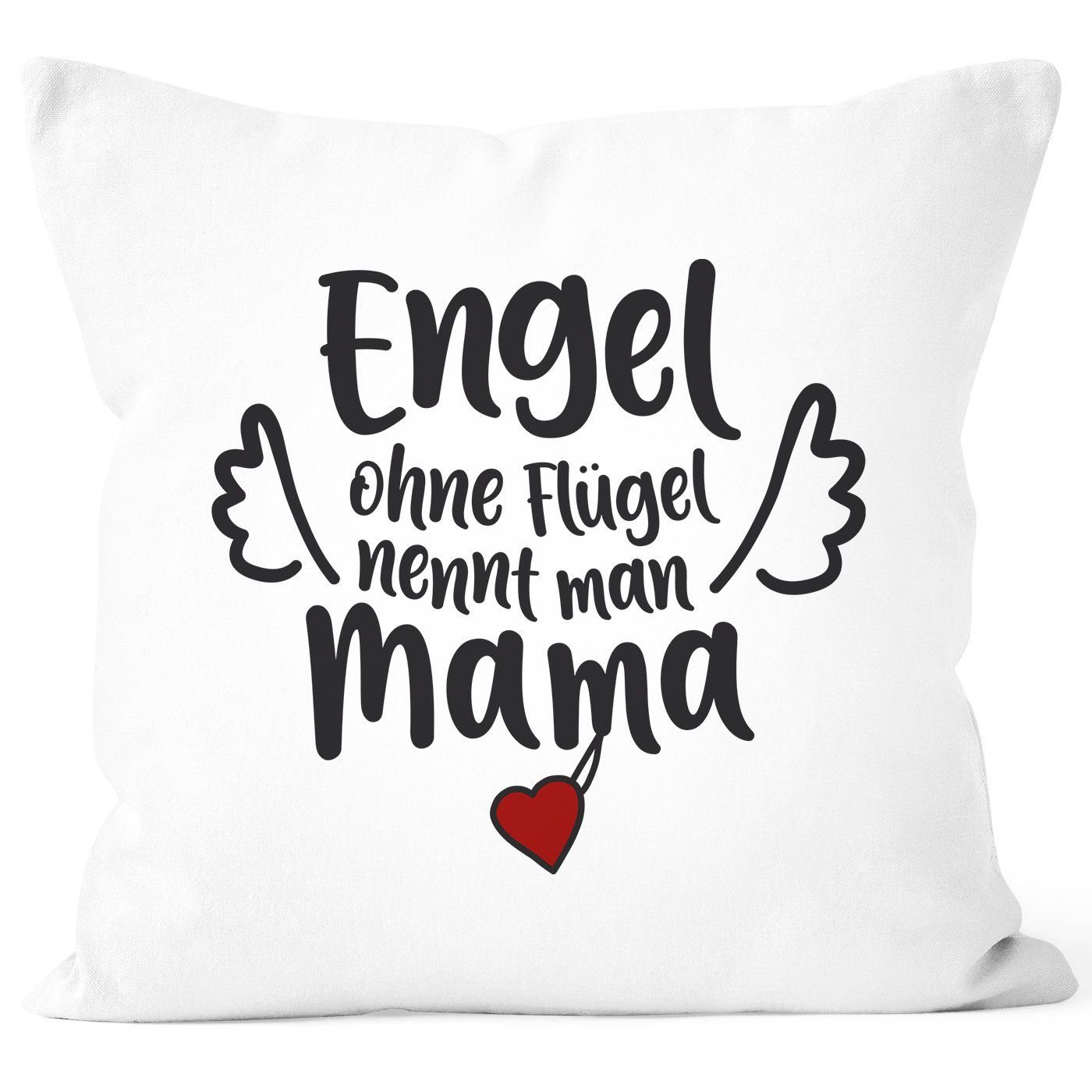 SpecialMe Dekokissen Kissen-Bezug Engel ohne Flügel nennt man Mama / Papa Geschenk zum Vatertag Muttertag SpecialMe® Mama weiß