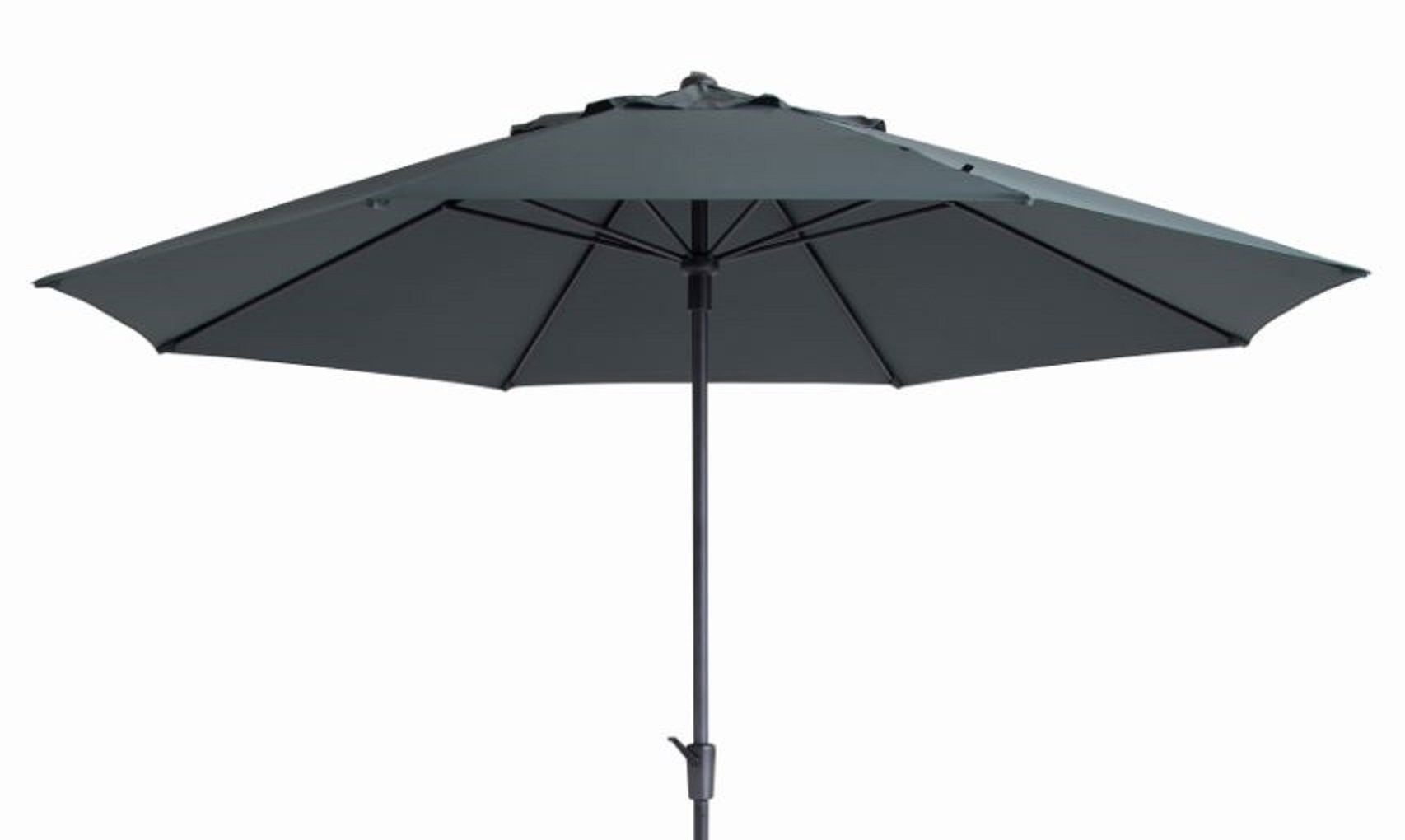 Madison Sonnenschirm Sumatra grau 400 cm / 4 m Kurbelschirm Marktschirm, LxB: 270x400,00 cm, wasserabweisend / mit Kurbel