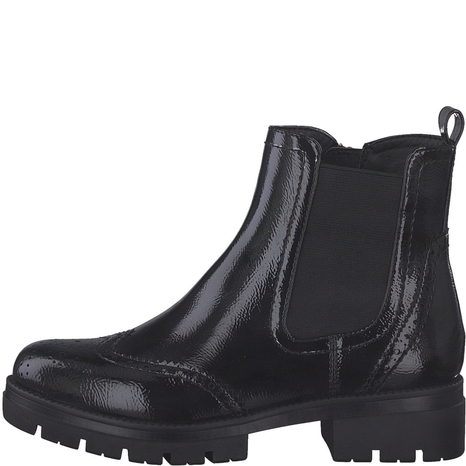 Tamaris Chelseaboots PATENT) (BLACK Schwarz