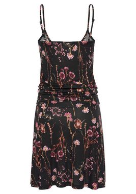 LASCANA Strandkleid mit Blumenprint, figurumspielendes Sommerkleid, Jerseykleid