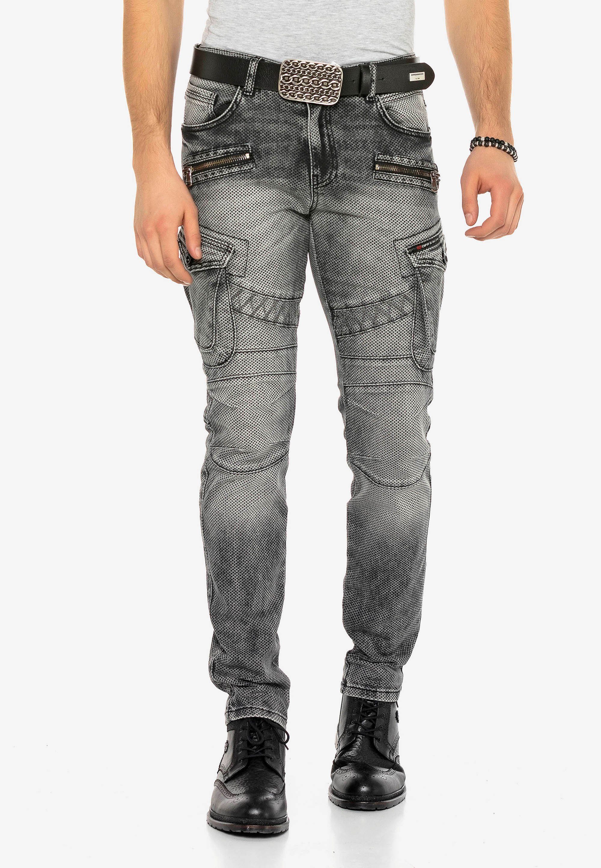 coolen Bequeme mit & schwarz-meliert Applikationen Cipo Baxx Jeans